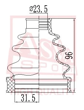Bellow, drive shaft (ASBT-INRT27)