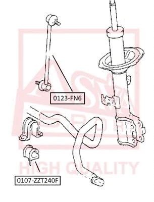 Bushing, stabiliser bar (0107-ZZT240F)