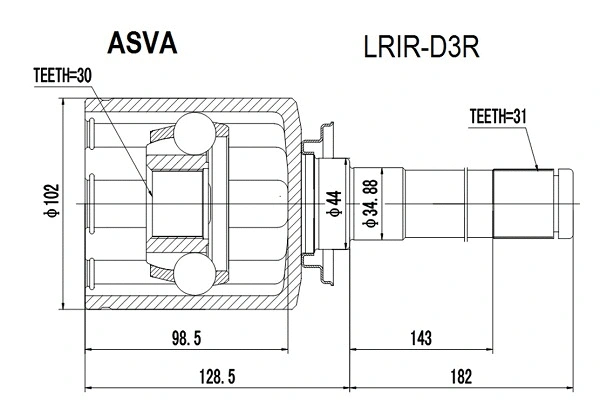 Joint Kit, drive shaft (LRIR-D3R)