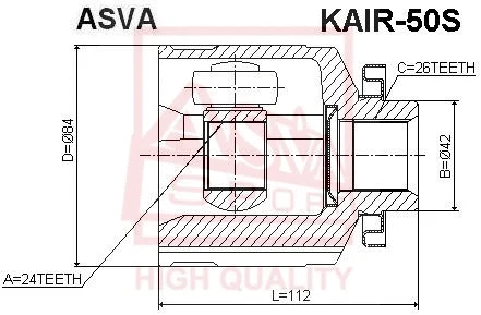 Joint Kit, drive shaft (KAIR-50S)