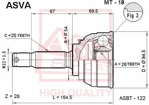 Joint Kit, drive shaft (MT-18)
