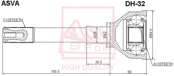 Joint Kit, drive shaft (DH-32)