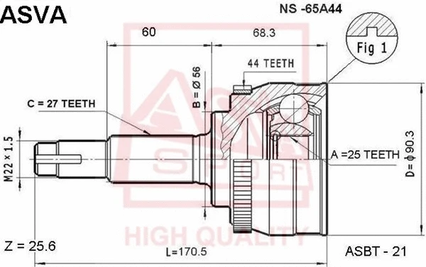 Joint Kit, drive shaft (NS-65A44)