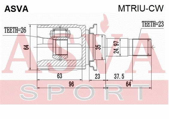 Joint Kit, drive shaft (MTRIU-CW)