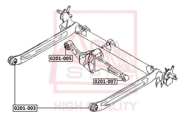 Mounting, control/trailing arm (0201-007)