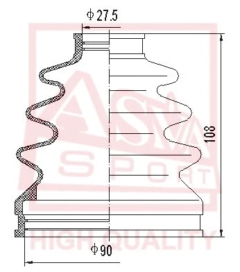 Bellow, drive shaft (ASBT-135)