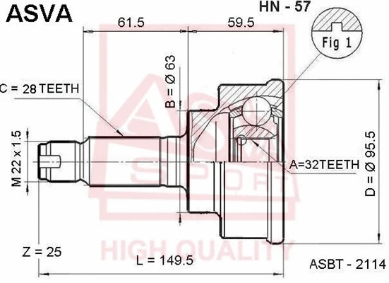 Joint Kit, drive shaft (HN-57)
