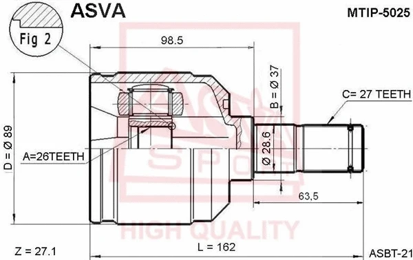 Joint Kit, drive shaft (MTIP-5025)