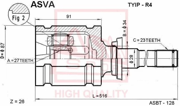 Joint Kit, drive shaft (TYIP-R4)