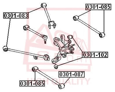 Mounting, control/trailing arm (0301-102)