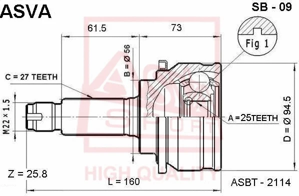 Joint Kit, drive shaft (SB-09)