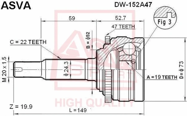 Joint Kit, drive shaft (DW-152)