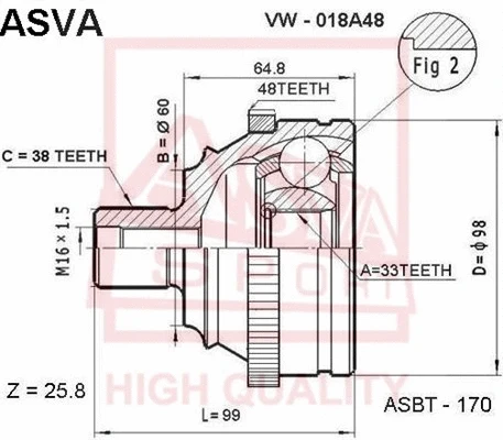 Joint Kit, drive shaft (VW-018A48)