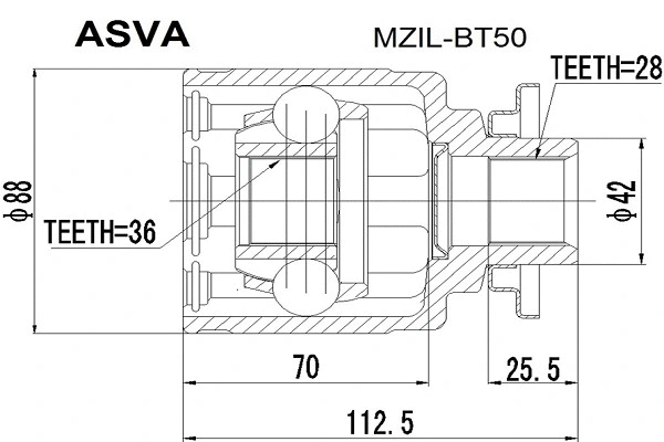 Joint Kit, drive shaft (MZIL-BT50)