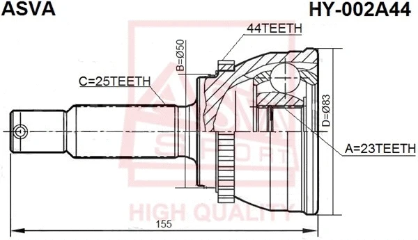 Joint Kit, drive shaft (HY-002A44)