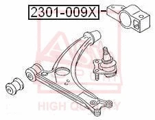 Mounting, control/trailing arm (2301-009X)