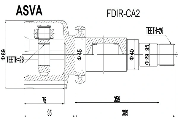 Joint Kit, drive shaft (FDIR-CA2)
