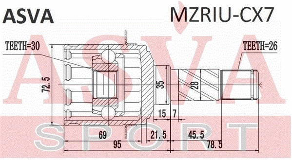 Joint Kit, drive shaft (MZRIU-CX7)