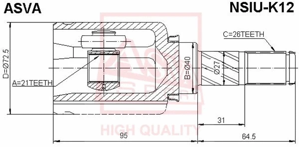 Joint Kit, drive shaft (NSIU-K12)
