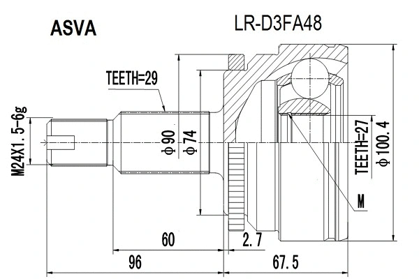 Joint Kit, drive shaft (LR-D3FA48)