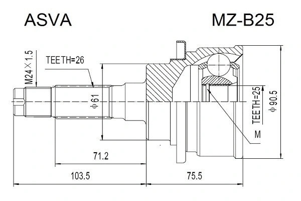 Joint Kit, drive shaft (MZ-B25)