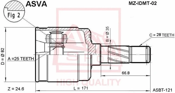 Joint Kit, drive shaft (MZ-IDMT-02)