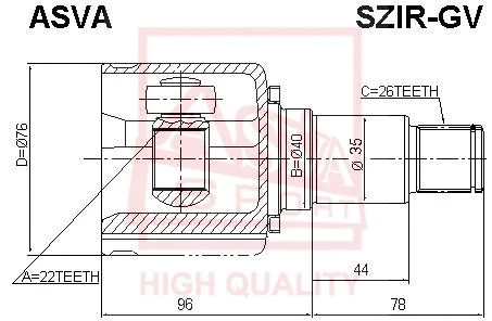 Joint Kit, drive shaft (SZIR-GV)