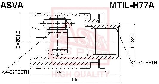 Joint Kit, drive shaft (MTIL-H77A)