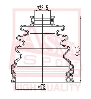 Bellow, drive shaft (ASBT-INJ10A)
