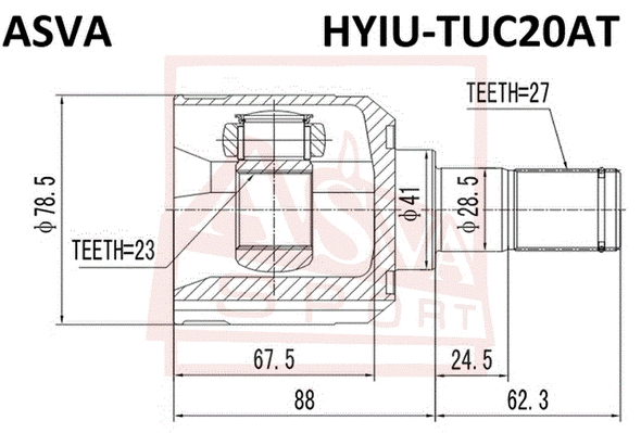 Joint Kit, drive shaft (HYIU-TUC20AT)