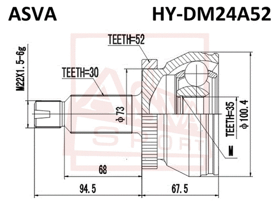 Joint Kit, drive shaft (HY-DM24A52)