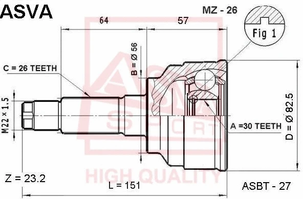 Joint Kit, drive shaft (MZ-26)