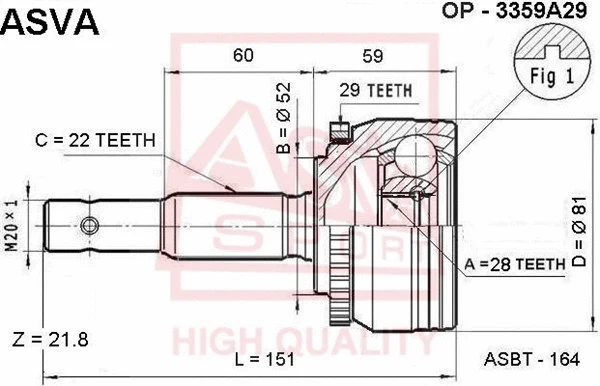 Joint Kit, drive shaft (OP-3359A29)