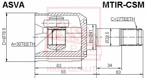 Joint Kit, drive shaft (MTIR-CSM)