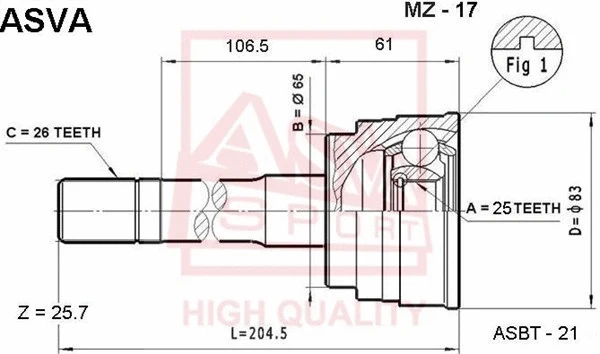 Joint Kit, drive shaft (MZ-17)