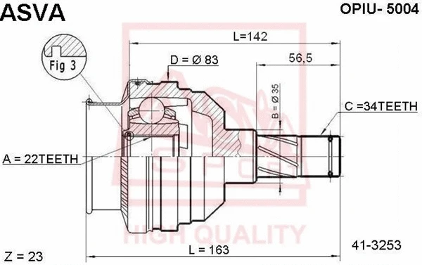 Joint Kit, drive shaft (OPIU-5004)