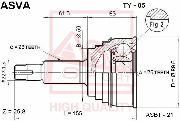 Joint Kit, drive shaft (TY-05)