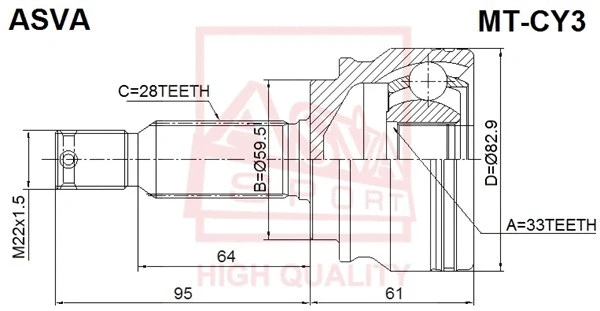 Joint Kit, drive shaft (MT-CY3)