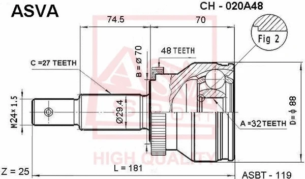 Joint Kit, drive shaft (CH-020A48)