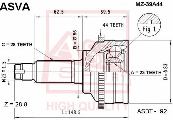 Joint Kit, drive shaft (MZ-39A44)