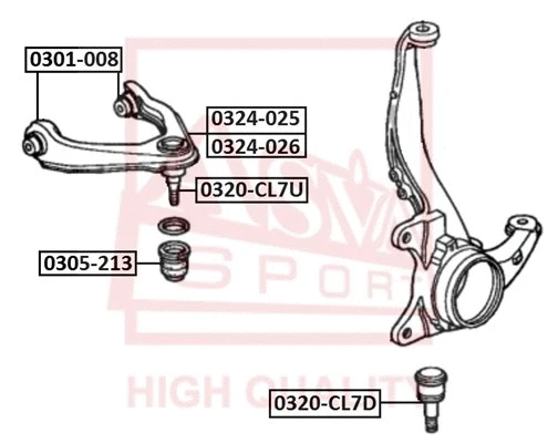 Mounting, control/trailing arm (0301-008)