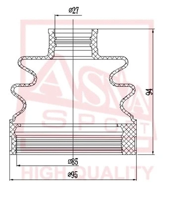 Bellow, drive shaft (ASBT-INRSF)