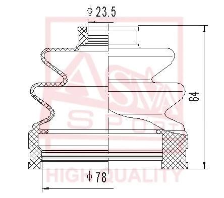 Bellow, drive shaft (ASBT-INNF)