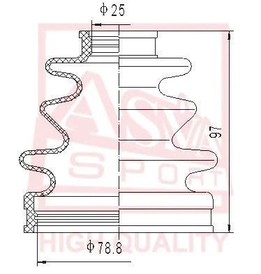 Bellow, drive shaft (ASBT-90)