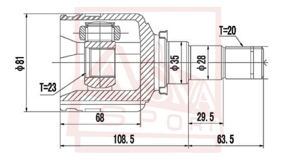 Joint Kit, drive shaft (TYIU-NHW20)