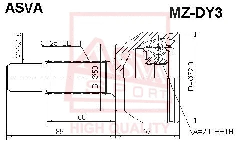 Joint Kit, drive shaft (MZ-DY3)