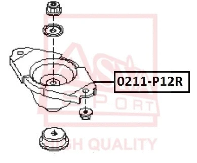 Mounting, shock absorber (0211-P12R)
