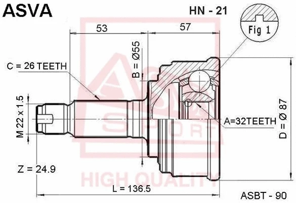 Joint Kit, drive shaft (HN-21)
