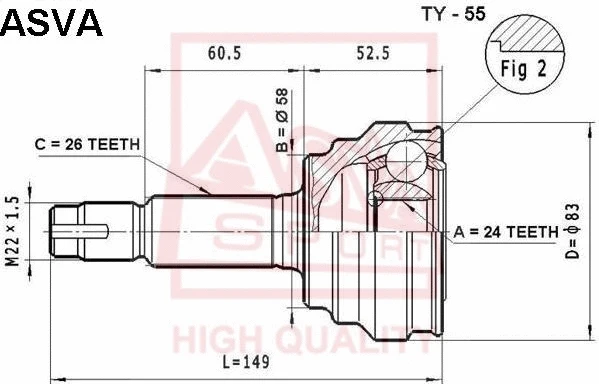 Joint Kit, drive shaft (TY-55)