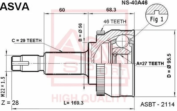 Joint Kit, drive shaft (NS-40A46)
